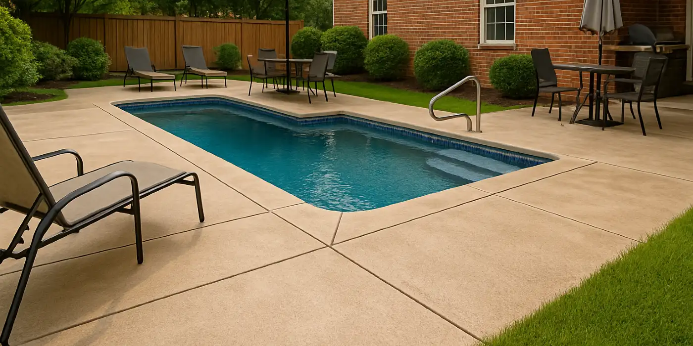 a swimming pool concrete deck from Concrete Tree Phoenix in Phoenix, AZ - concrete patio contractor