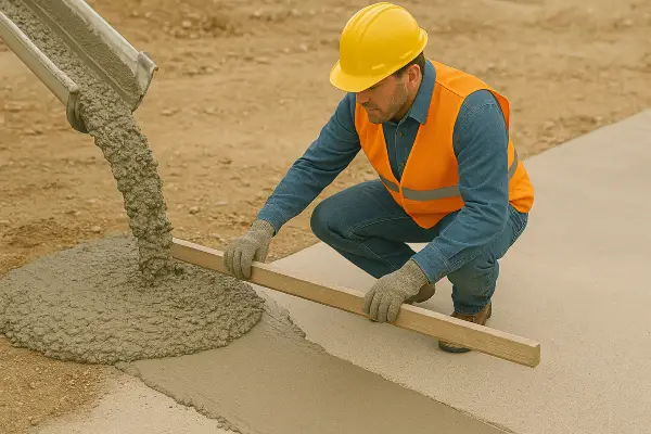 a male concrete worker adding cement to a walkway from Concrete Tree Phoenix in Phoenix, AZ - concrete slabs for sheds