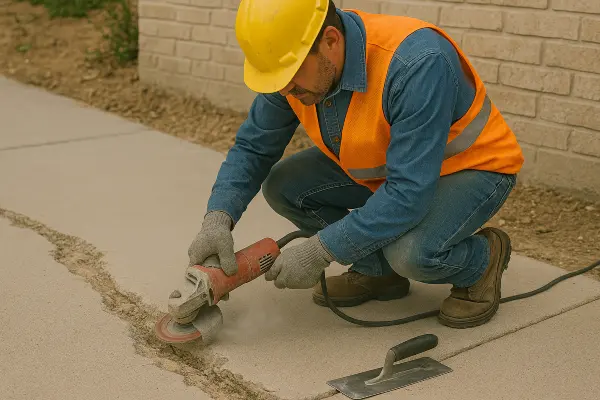 a male worker repairing a sidewalk from Concrete Tree Phoenix in Peoria, AZ - Peoria AZ